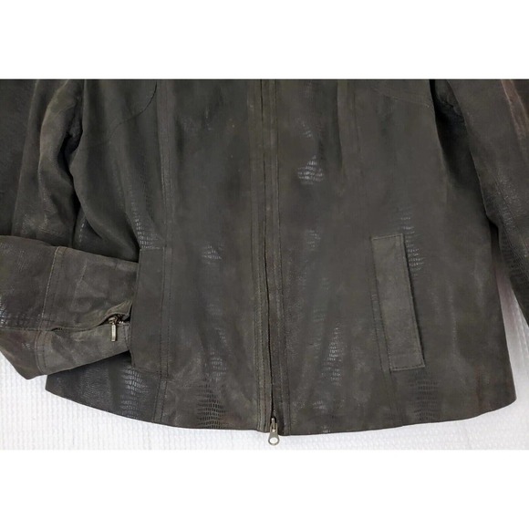 Alfani ~Woman Size XL~ Brown 100% Leather Full Zip Lined Pockets Ladies Jacket. - Picture 12 of 12